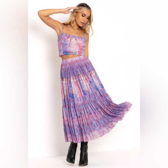 BLACKMILK The Three Perfumes Split Sheer MIDAXI SKIRT! Romantic Dreamy Mesh Art